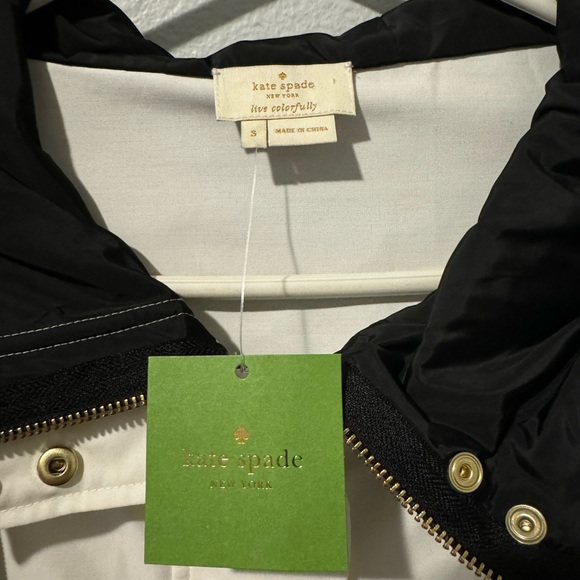 NWT!! Kate Spade Colorblock Mixed Media Black and White Anorak Jacket - Picture 6 of 9